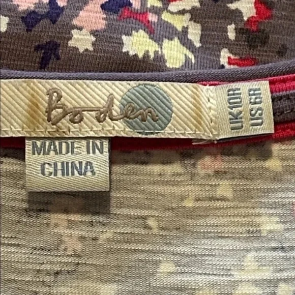 Boden Stretch Jersey Suplice Faux Wrap Dress Purple Floral V-Neck Size 6 - Picture 2 of 6